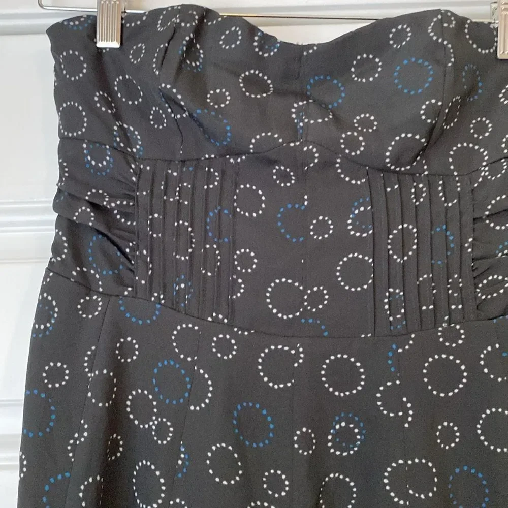 NWT NEW American Eagle Circle Print Strapless Mini Dress Sweetheart Neck Size 2